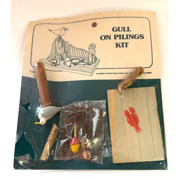 DEC 1979 Gull On Pilings Kit For Driftwood Decoration Down East Novelties READ - Picture 1 of 7